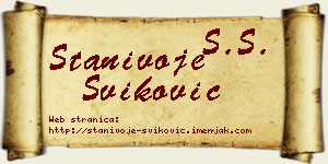 Stanivoje Šviković vizit kartica